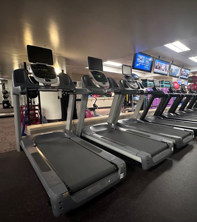 a row of treadmills at the best gym near me in reno